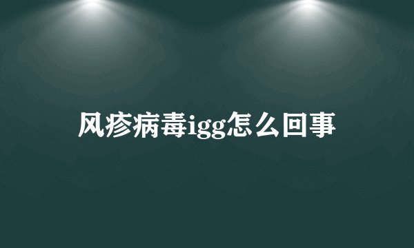 风疹病毒igg怎么回事