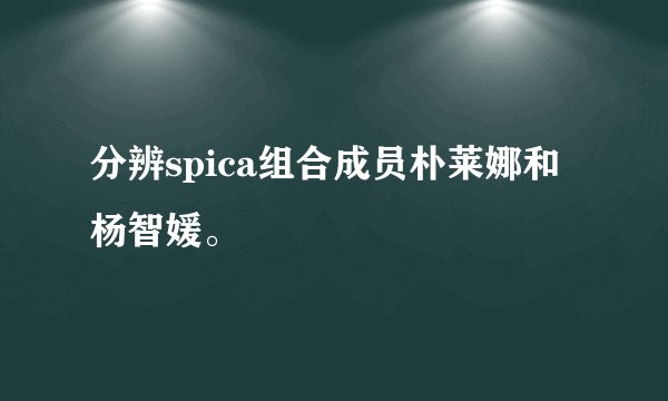 分辨spica组合成员朴莱娜和杨智媛。