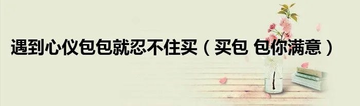 遇到心仪包包就忍不住买(买包 包你满意)