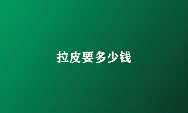 拉皮要多少钱