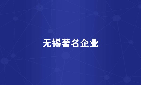 无锡著名企业