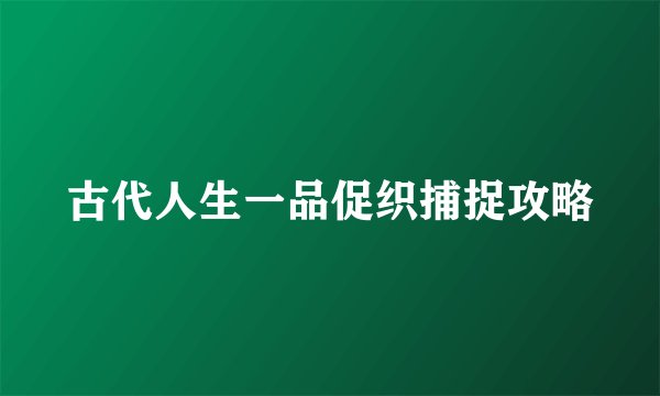 古代人生一品促织捕捉攻略