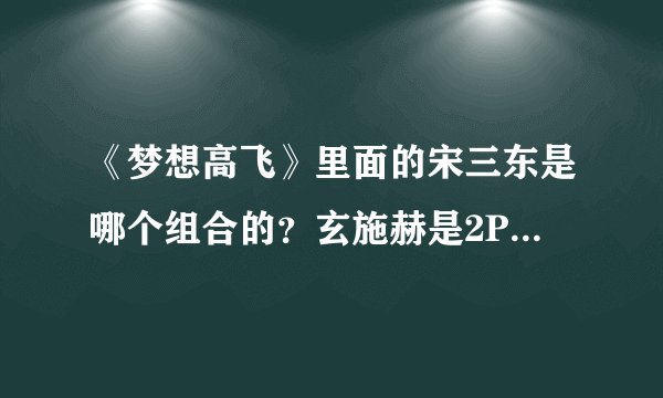 《梦想高飞》里面的宋三东是哪个组合的？玄施赫是2PM的么？后面是不是还有金贤重客串？