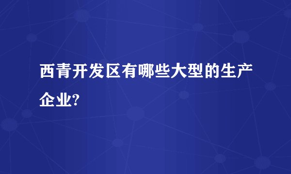 西青开发区有哪些大型的生产企业?