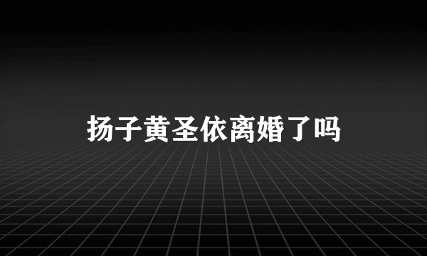 扬子黄圣依离婚了吗