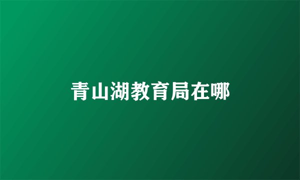 青山湖教育局在哪