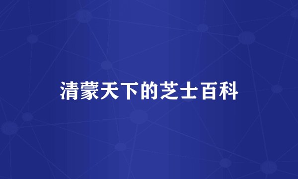 清蒙天下的芝士百科