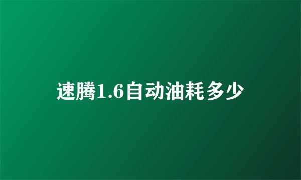 速腾1.6自动油耗多少
