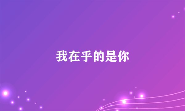 我在乎的是你