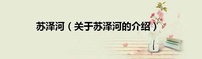 苏泽河（关于苏泽河的介绍）