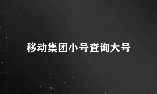 移动集团小号查询大号