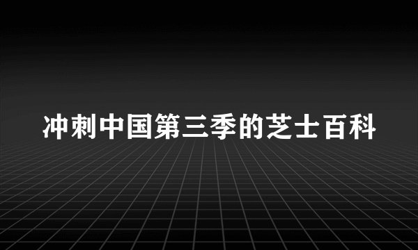 冲刺中国第三季的芝士百科