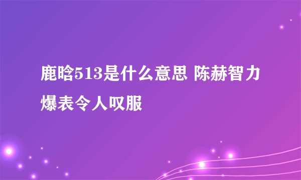 鹿晗513是什么意思 陈赫智力爆表令人叹服