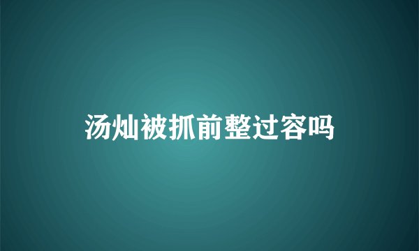 汤灿被抓前整过容吗