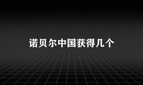 诺贝尔中国获得几个