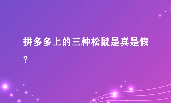 拼多多上的三种松鼠是真是假？