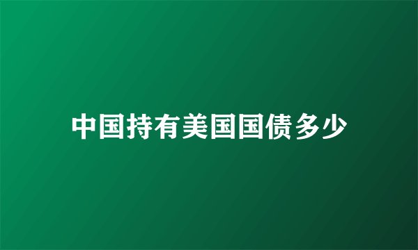 中国持有美国国债多少
