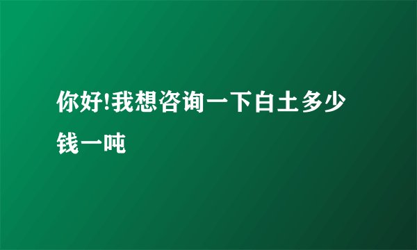 你好!我想咨询一下白土多少钱一吨