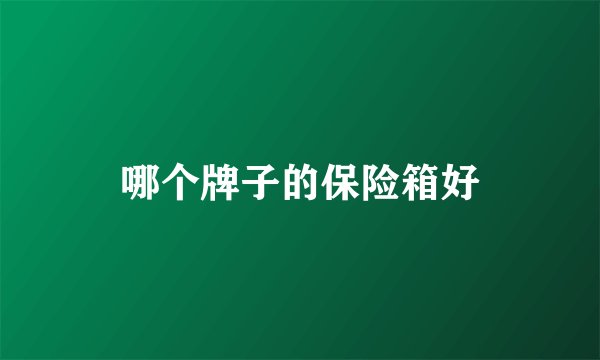 哪个牌子的保险箱好