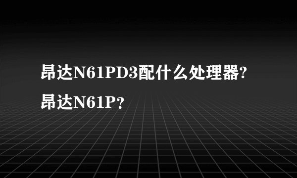 昂达N61PD3配什么处理器?昂达N61P?