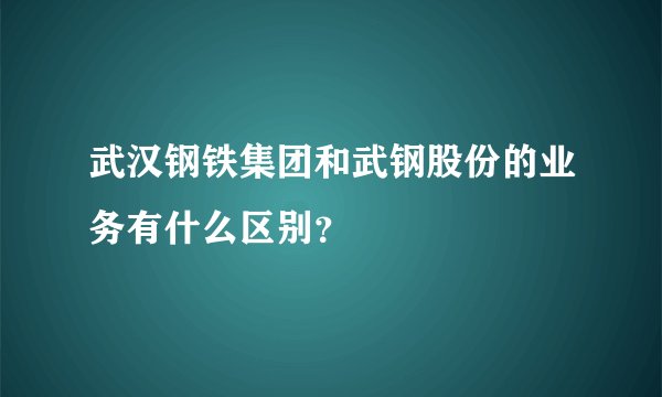 武汉钢铁集团和武钢股份的业务有什么区别？