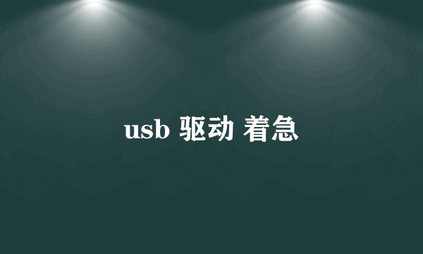 usb 驱动 着急