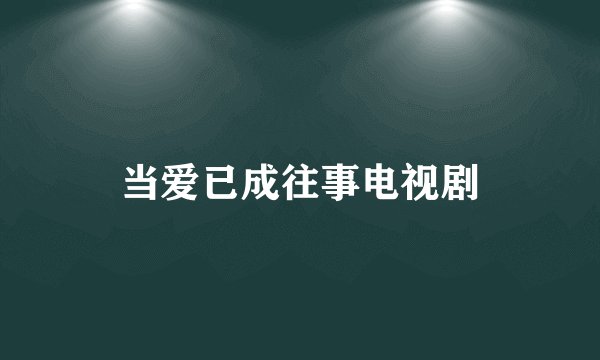 当爱已成往事电视剧