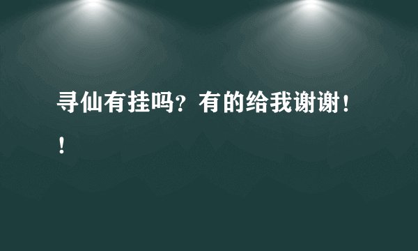 寻仙有挂吗？有的给我谢谢！！