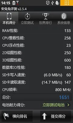 跑分:性能一般,最多五点触控