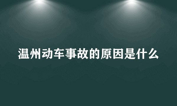 温州动车事故的原因是什么