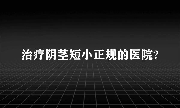 治疗阴茎短小正规的医院?