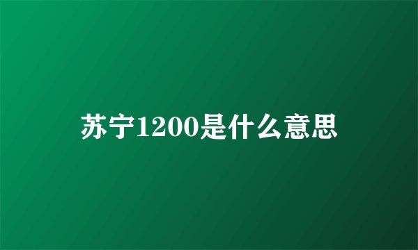 苏宁1200是什么意思