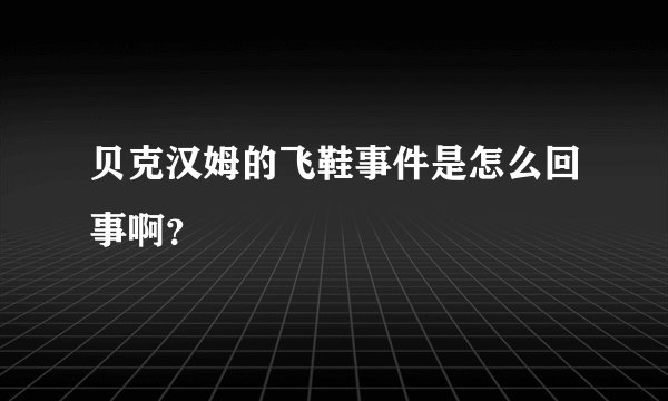 贝克汉姆的飞鞋事件是怎么回事啊？