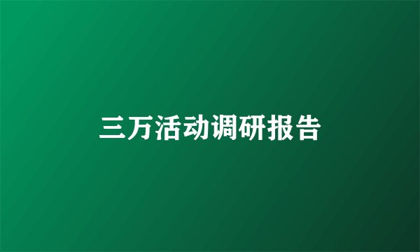 三万活动调研报告