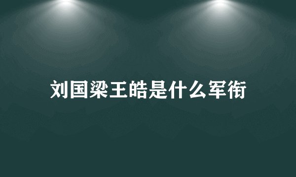 刘国梁王皓是什么军衔