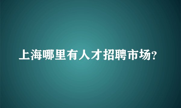 上海哪里有人才招聘市场？