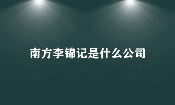 南方李锦记是什么公司