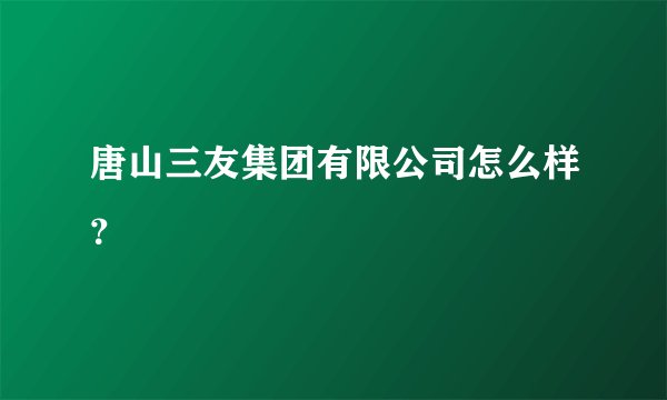 唐山三友集团有限公司怎么样？