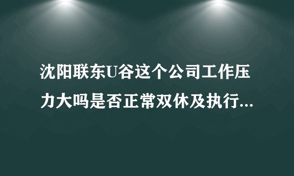 沈阳联东U谷这个公司工作压力大吗是否正常双休及执行国家的休假政策