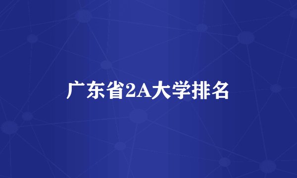 广东省2A大学排名