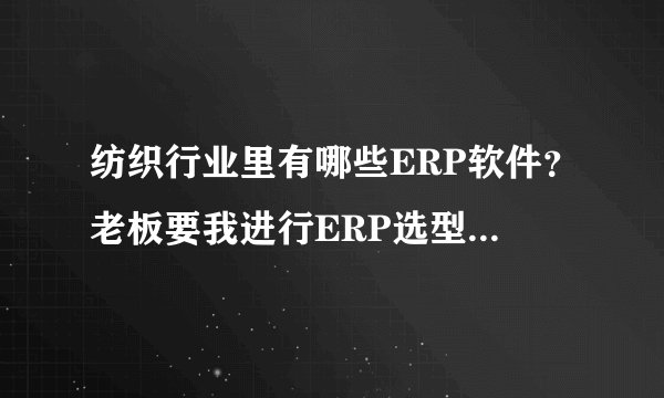 纺织行业里有哪些ERP软件?老板要我进行ERP选型,邀请供应商来演示。