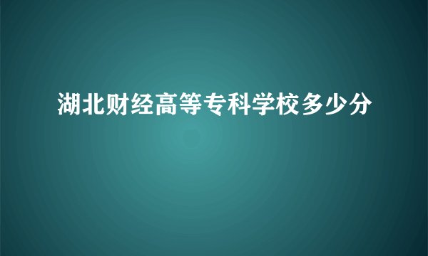 湖北财经高等专科学校多少分