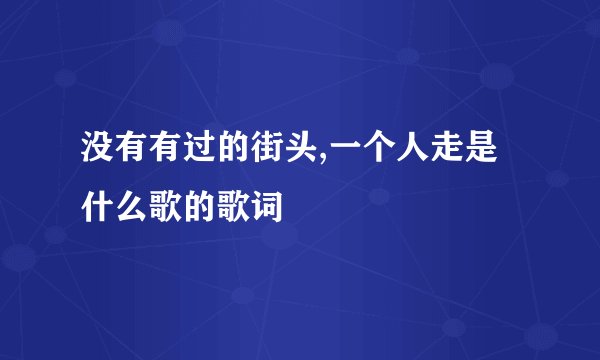没有有过的街头,一个人走是什么歌的歌词