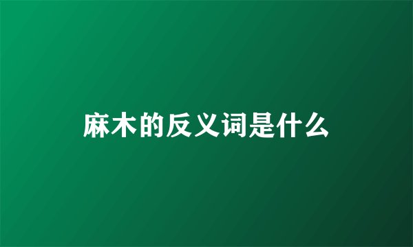麻木的反义词是什么