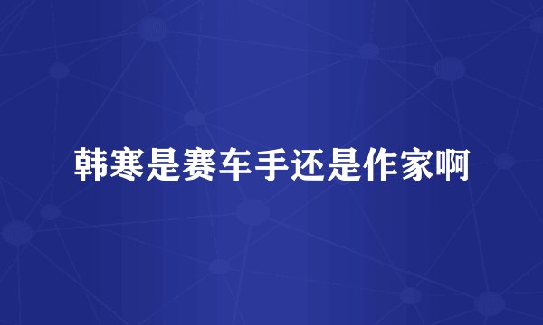 韩寒是赛车手还是作家啊