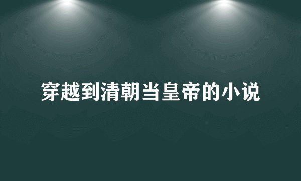 穿越到清朝当皇帝的小说