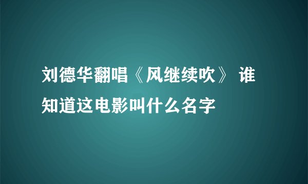 刘德华翻唱《风继续吹》 谁知道这电影叫什么名字