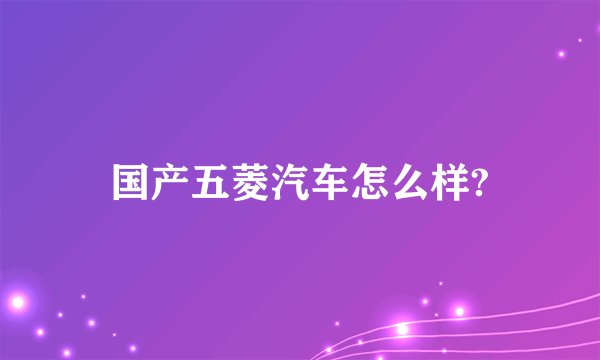 国产五菱汽车怎么样?