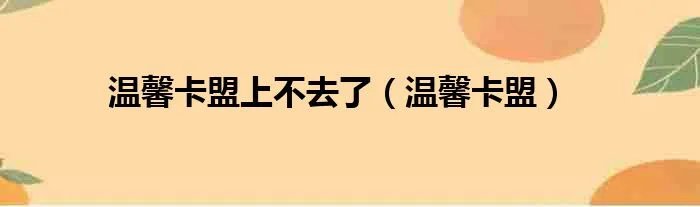 温馨卡盟上不去了（温馨卡盟）