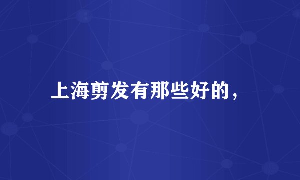 上海剪发有那些好的，